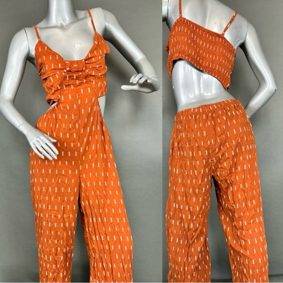 George Pants - ❌SOLD❌ Burnt-Orange Open-Back Jumpsuit